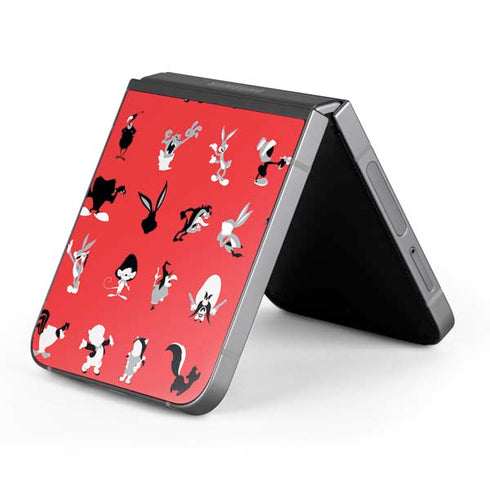 Looney Tunes Identity Red Pattern Galaxy Z Flip6 Skin